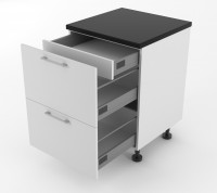 Milan - Doors for 600mm wide Two Drawer Base Cabinet with Top Hid